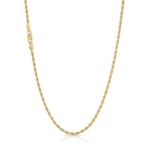 10K Yellow Gold Rope Chain – Diamond Cut (2MM)