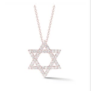 14K Rose Gold Star Of David Necklace