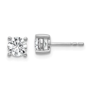 14K White Gold Diamond Stud Earrings 0.50 Carat each