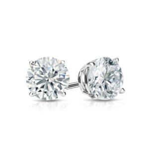14K White Gold Diamond Stud Earrings 0.75 Carat each