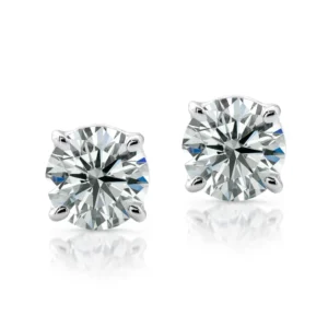 14K White Gold Diamond Stud Earrings 1.5 Carat each