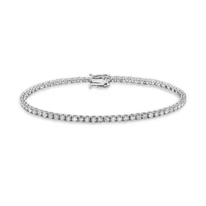 14K White Gold Diamond Tennis Bracelet – 2MM