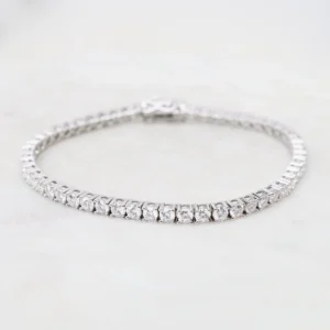 14K White Gold Diamond Tennis Bracelet – 3MM