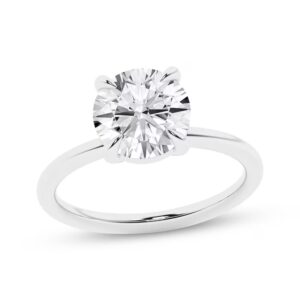14K White Gold Round Solitaire Diamond Engagement Ring 1.0 Carat Center Stone