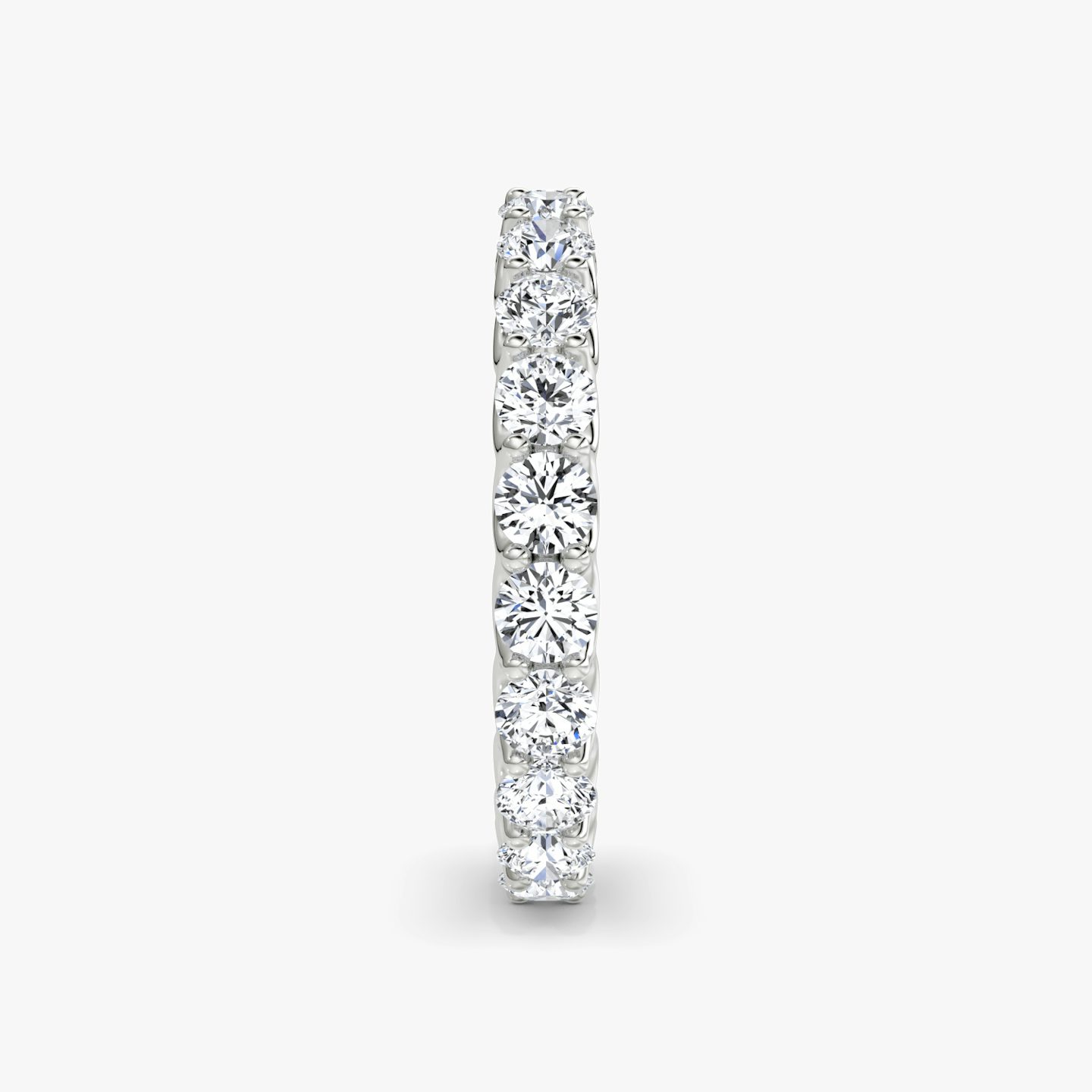 14K White Gold Round Diamond Eternity Ring - Image 2