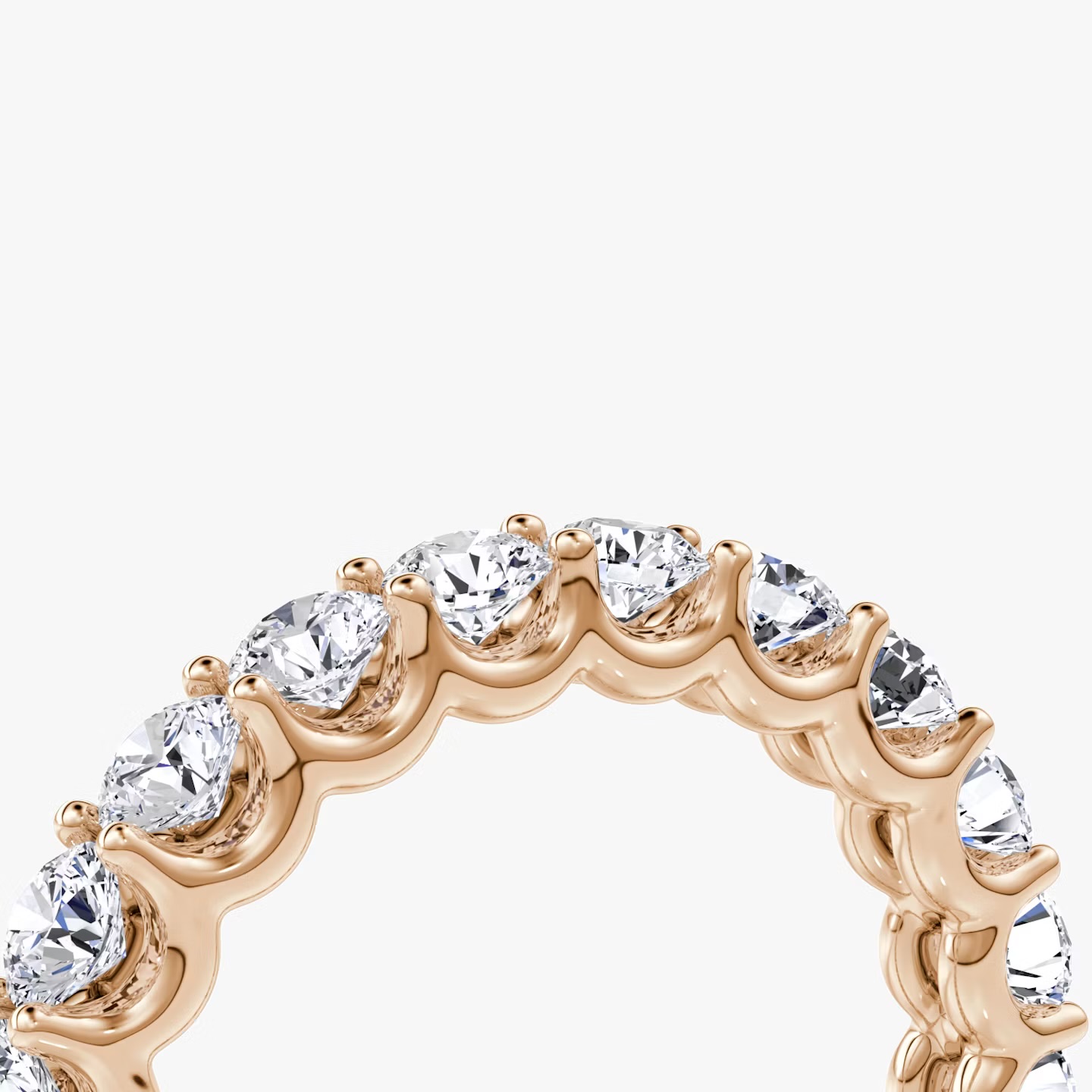 14K Rose Gold Round Diamond Eternity Ring - Image 3