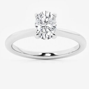 14K White Gold Oval Engagement Ring