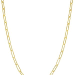10K Yellow Gold Paper Clip Necklace