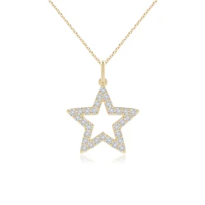 10K Yellow Gold Diamond Star Necklace