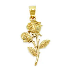 10K Yellow Gold Rose Pendant