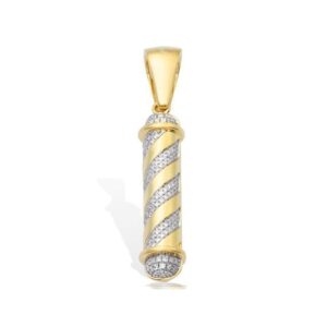 10K Gold Barber Pole Pendant