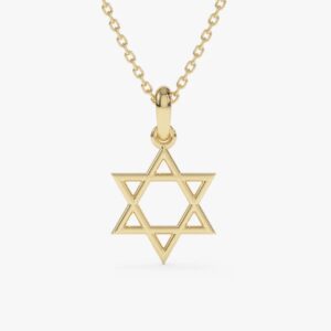 Sterling Silver Gold Vermeil Star of David Necklace