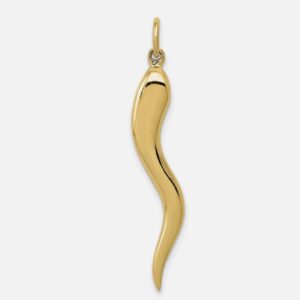 10K Yellow Gold Italian Horn Pendant