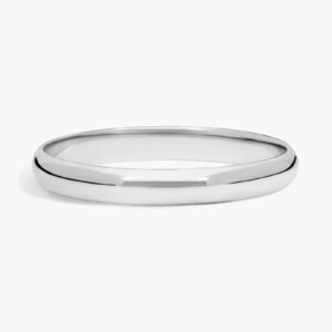 14K White Gold 3MM Round Wedding Band