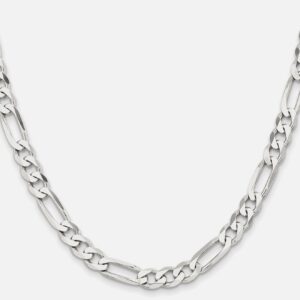 925 Sterling Silver 7MM Figaro Necklace